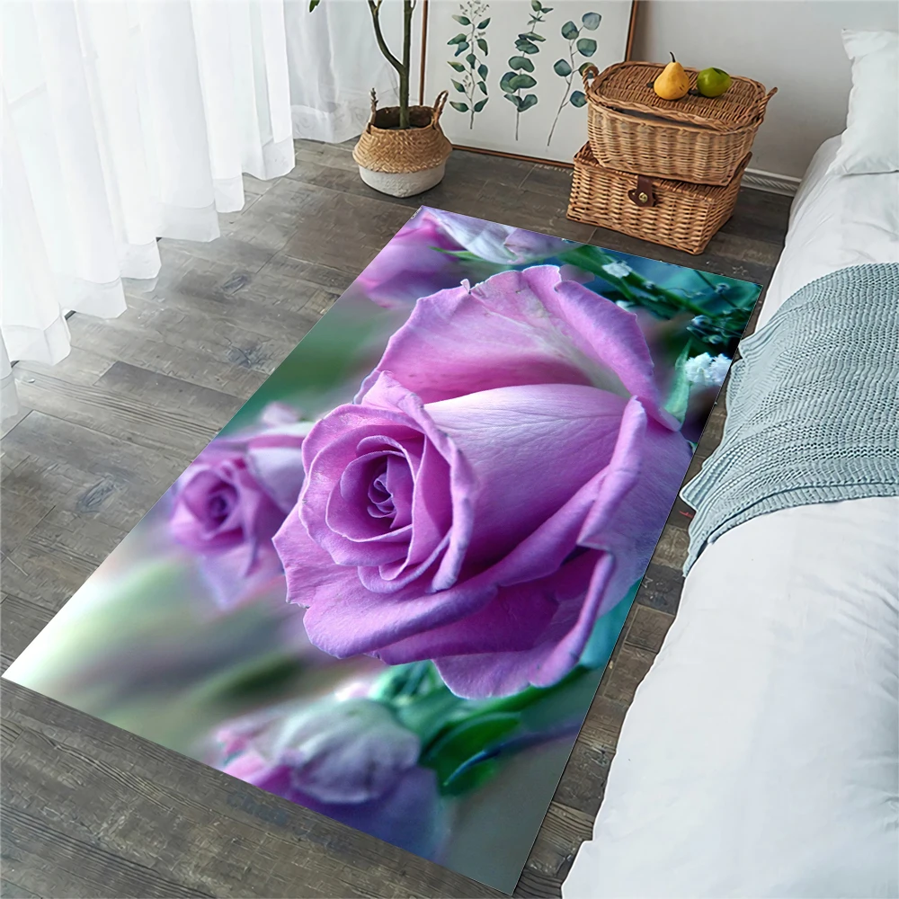 CLOOCL Fashion Flowers Floor Mat Yellow Rose Petal 3D Printed Carpets for Living Room Area Rug Kitchen Mat Alfombra 80x120cm