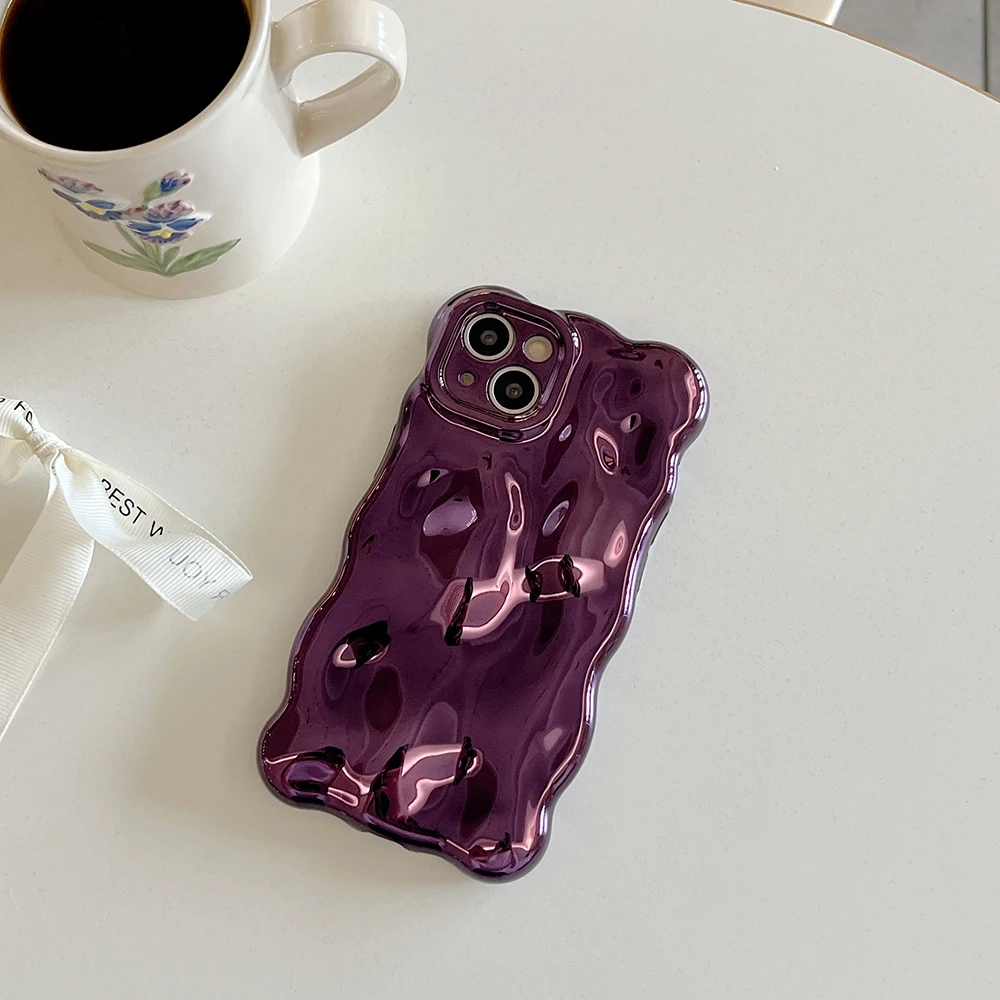 3D-Handyhülle mit Blasenwellenmuster für iPhone 17, Air 16, 15, 14, 13, 12, 11 Pro Max 14pro, galvanisierte, weiche, stoßfeste Rückseite – Detail 5