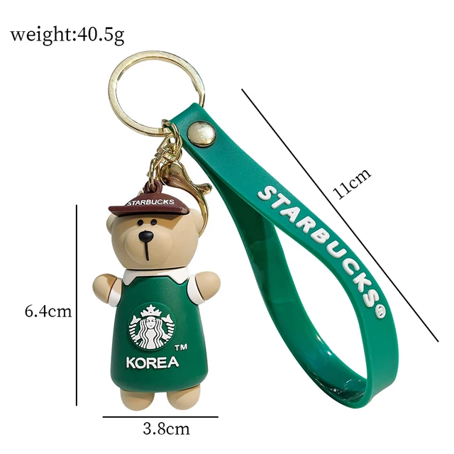 3D Starbucks Bear Silicone Keychains Cartoon Cute Colorful Keyrings Fashion  Jewelry for Women Gifts Car Key Holder Accessories - AliExpress