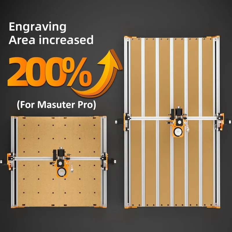 FoxAlien 4080 Extension Kit Upgraded Hybrid Spoilboard Masuter Pro CNC Router Machine Working Area Extend (15.75" x 31.5", X-Y)