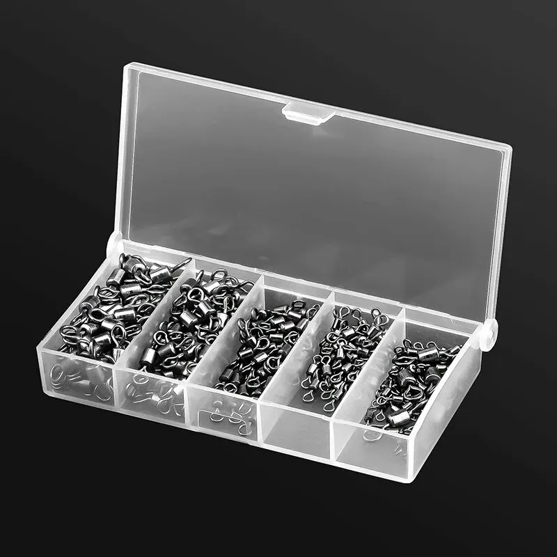 Lot de 250 connecteurs de pêche avec barillets roulements et émerillons solides pour leurres et accessoires