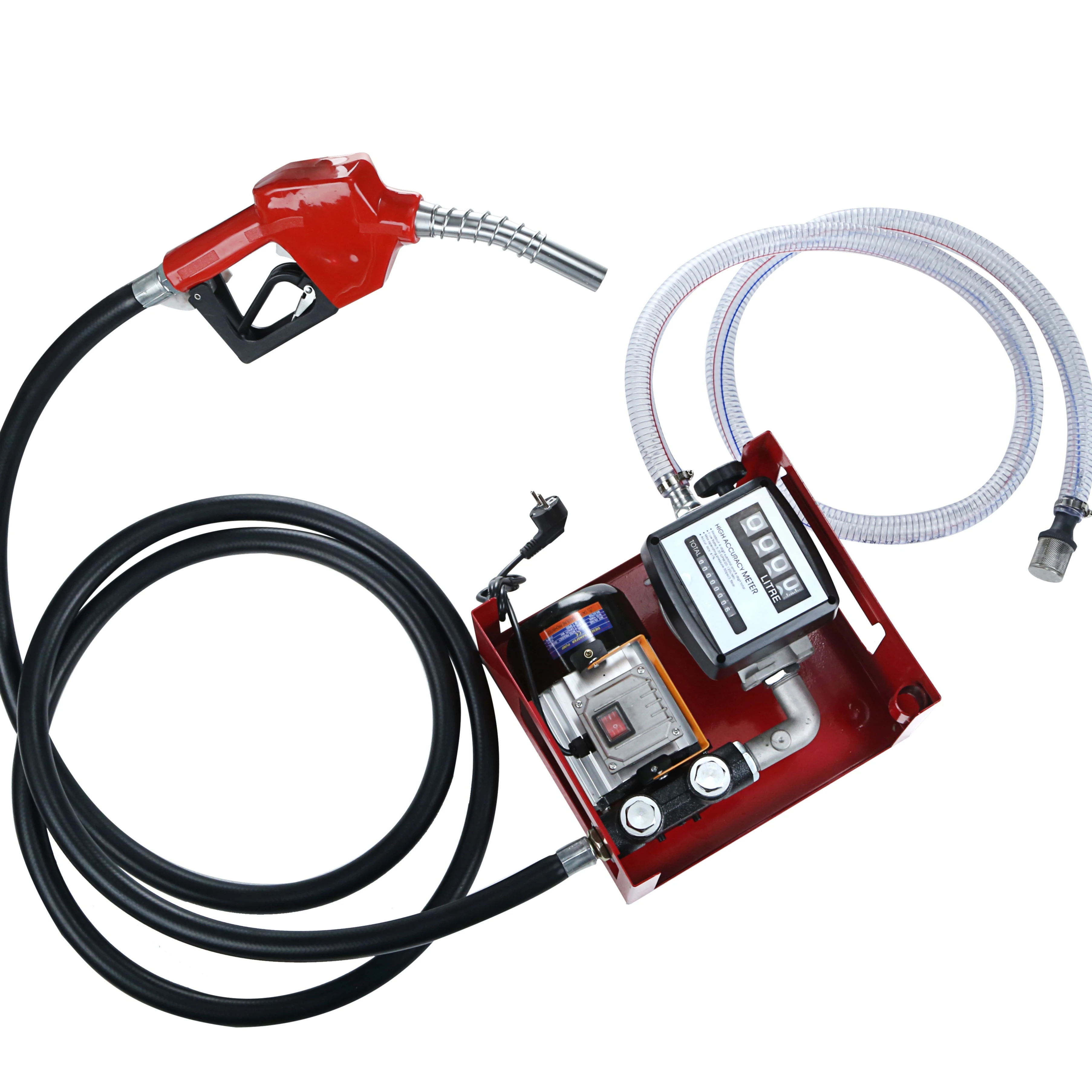 

220v AC Electric Self Priming Diesel Oil kerosene Fuel Transfer Pump Kit with Meter Nozzle and Hose Oil Transfer Pump