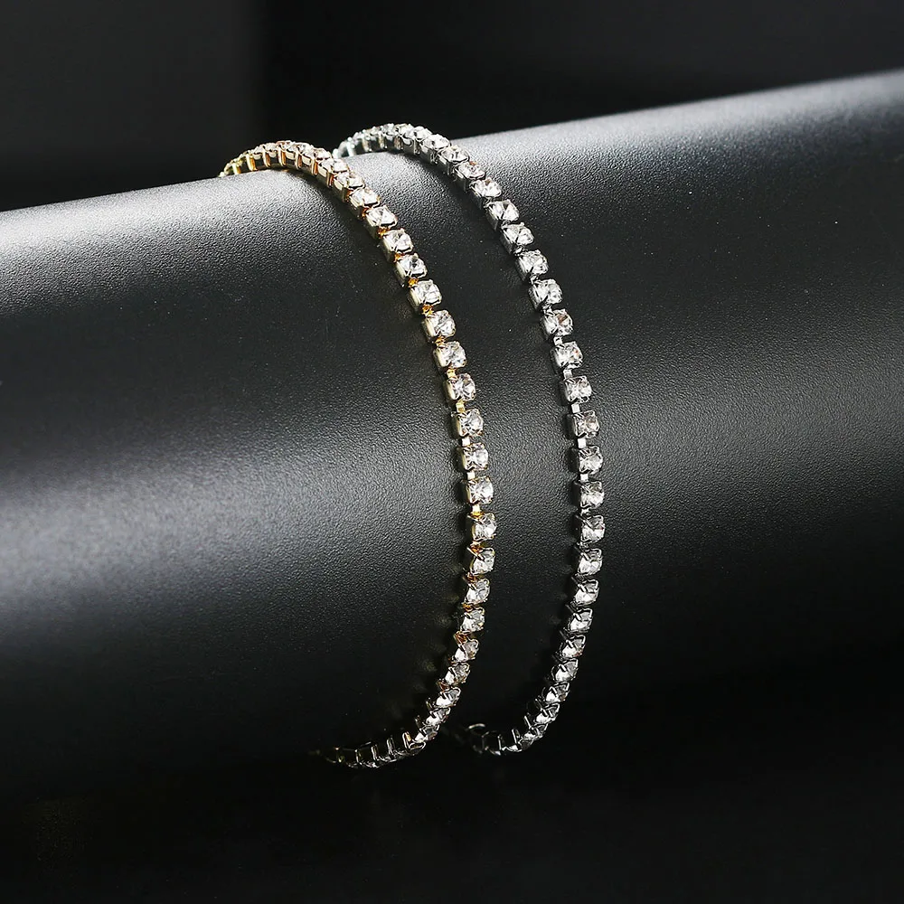 Iced Out Zircon Tennis Bracelet Anklet Chain For Women