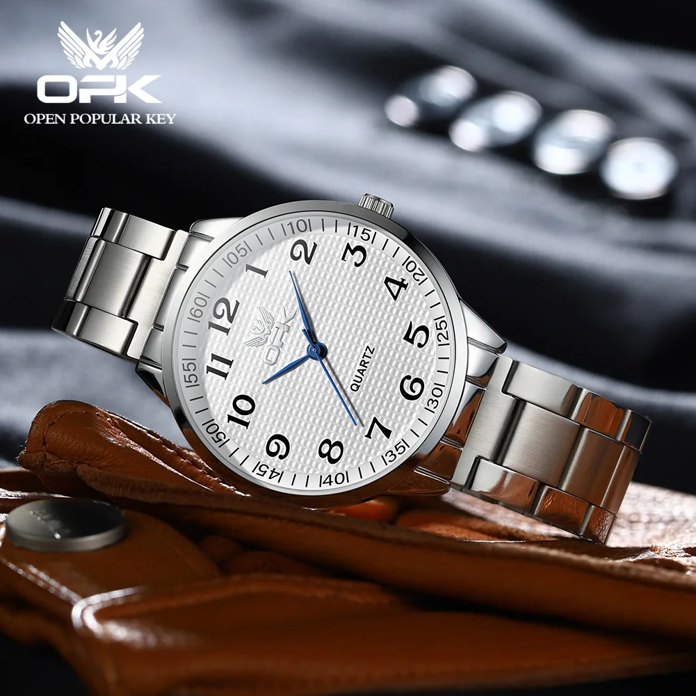 OPK Quartz Men's Watch Waterproof Stainless Steel Fashion Watch Original Classic Digital Watch Business Casual Men's Watch 2