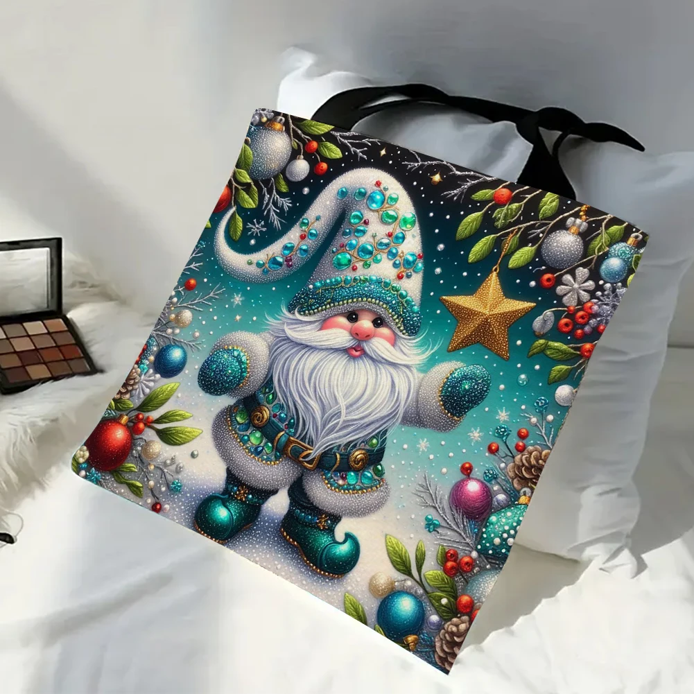 Linen Christmas Large Capacity Tote Bag