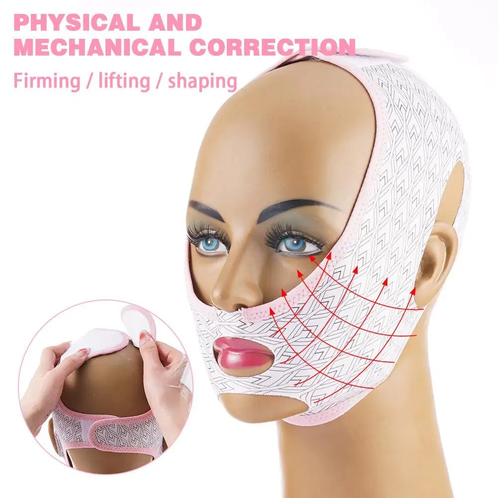 1Pc Beauty Face Sculpting Sleep Mask V Line Shaping Maschera Per Il Sollevamento Del Viso High Face Elastic Beauty Cinturino Dimagrante Rassodante N8B