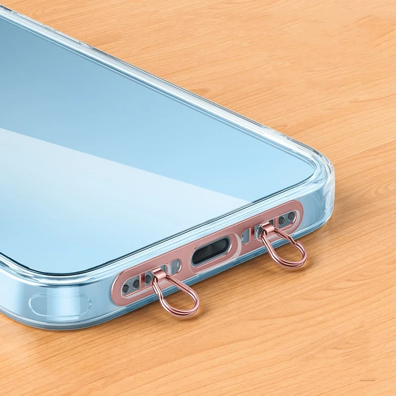 Ultra-Thin Metal Phone Lanyard Kit - Stainless Steel Safety Connector and Hanging Cord Clips