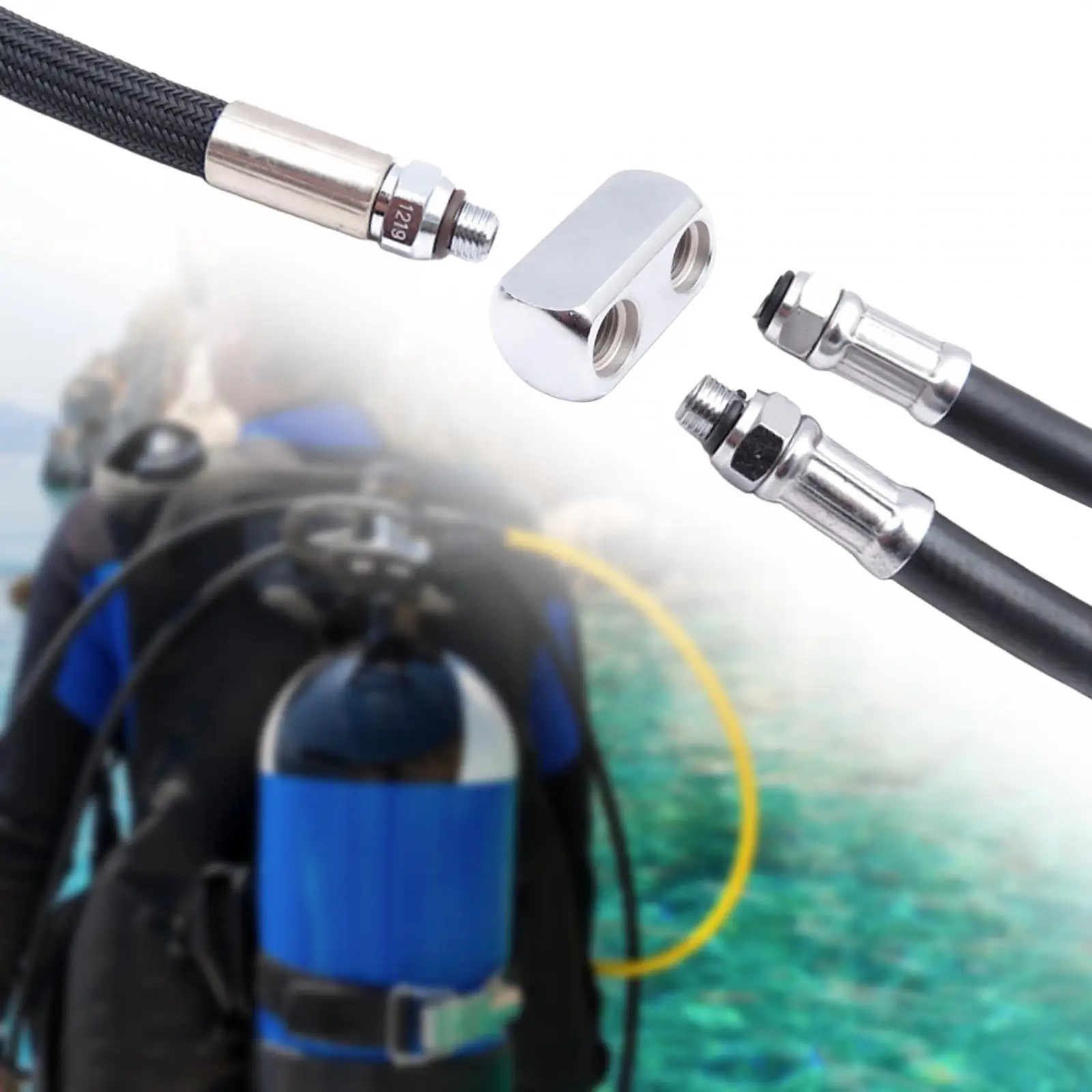 Diving Female Male Adaptor Low Pressure Pipe 3/8-24 Male Hose Adapter Connector Plitter Regulator Water Sports 4