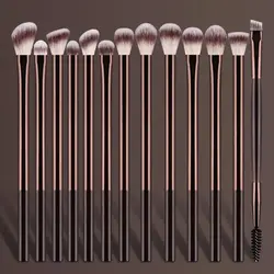 Deluxe 13 - Piece Soft Aluminum Makeup Brush Collection: Foundation, Contour, and Blush Brushes (13pcs)