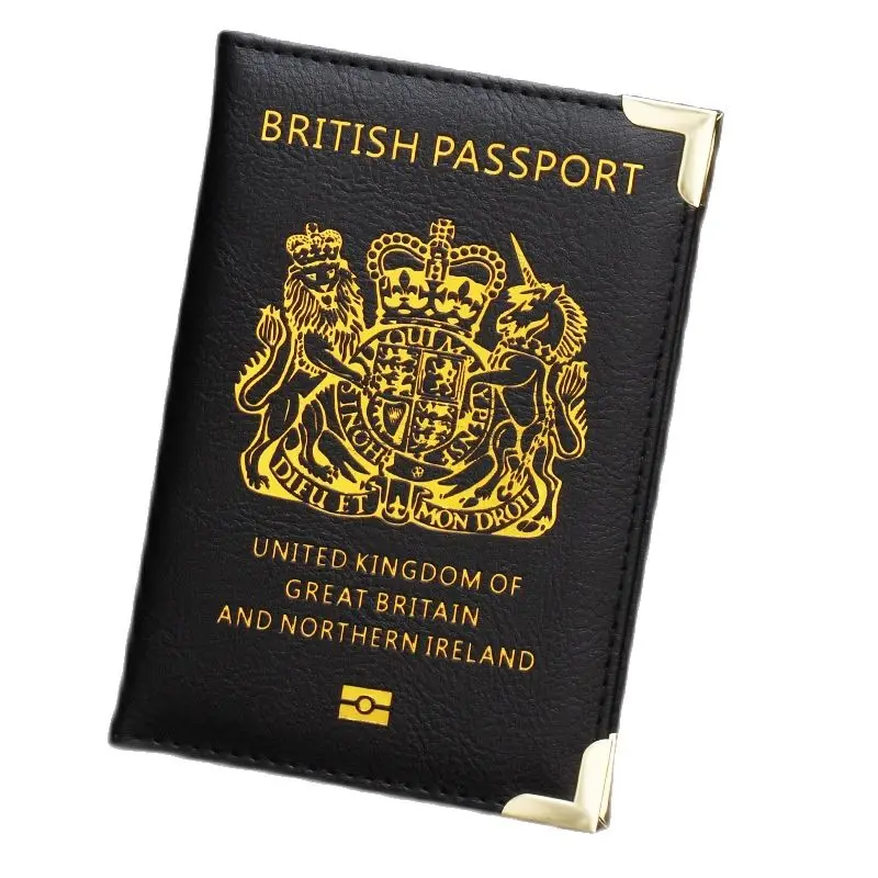 

UK Women Men Travel Passport Cover Pu Leather Passport Case for United Kingdom Great Britain British Card Holder Wallet