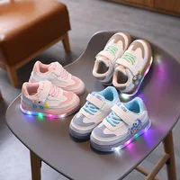 Funny LED Shoes for Children 0-3 Yrs Childhood Baby Boy Flat Shoes Luminous Sole Children Sneaker New Toddler Girls Shoes H06204 1
