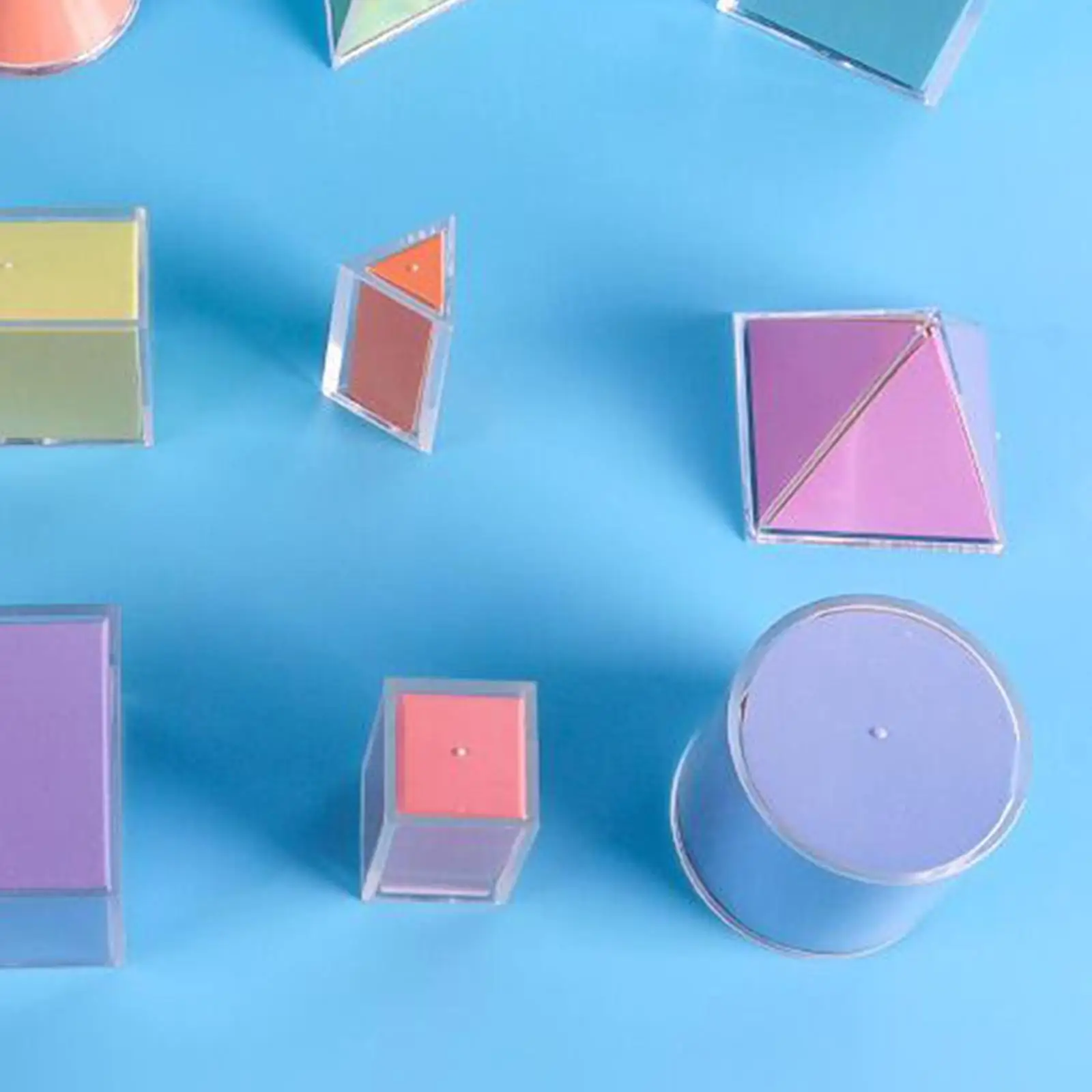 8-teiliges Geometrie Set - Transparente 3D Formen Für Mathematik Unterricht