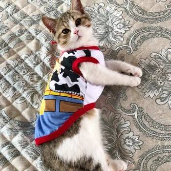 귀여운 스핑크스 고양이 셔츠 조끼, 고양이 고타스, 여름 통기성 애완 동물 옷, 카텐 케디 마스코트 의상, 개 수트, 로파 파라