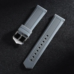 Premium Sport Rubber Watch Strap - Versatile Wristband in Black, Green, and Blue - 26mm (Grey)