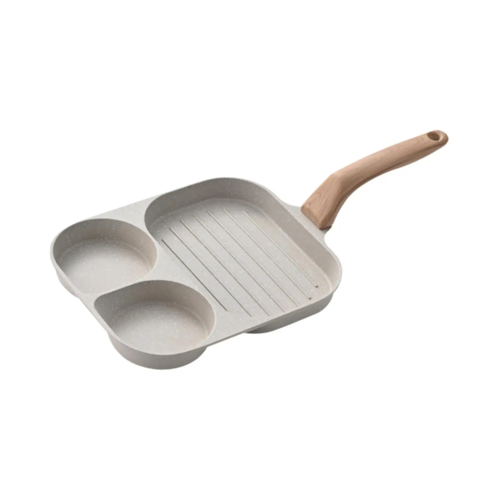 Nonstick Egg Frying Pan Fried Egg Pan 3 Section Long Handle Versatile Easy Clean Nonstick Egg Frying Pan Fried Egg Pan 3 Section Long Handle Versatile Easy Clean