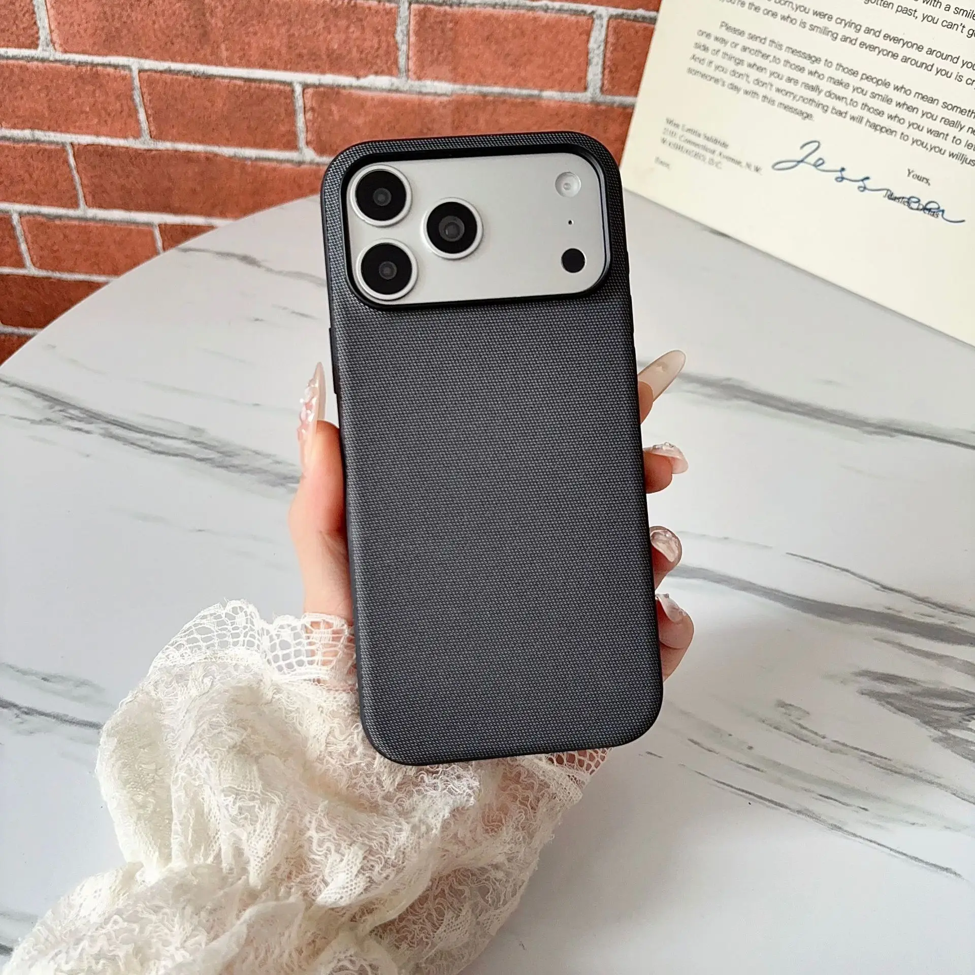 Luxury Techwoven Fabric Magnetic Phone Case - Premium Shockproof Hard Cover with Magsafe Compatibility