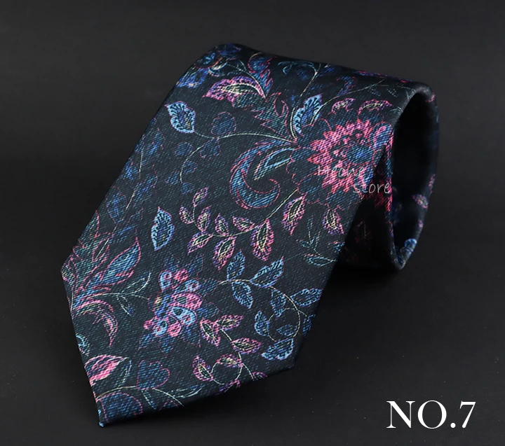 Herren-Krawatten aus Seide und Polyester, Vintage-Stil, floral, kariert, Jacquard, 8 cm, Krawatte, Künstler, Party, Hochzeit, Luxus, Anzug, Hemd, Krawattenzubehör – Detail 7