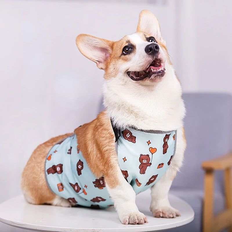 

Dog Clothes For Korji Dog Belly Protection Clothing Waterproof Warm Pet Dog Bib Summer Dog Belly Pocket
