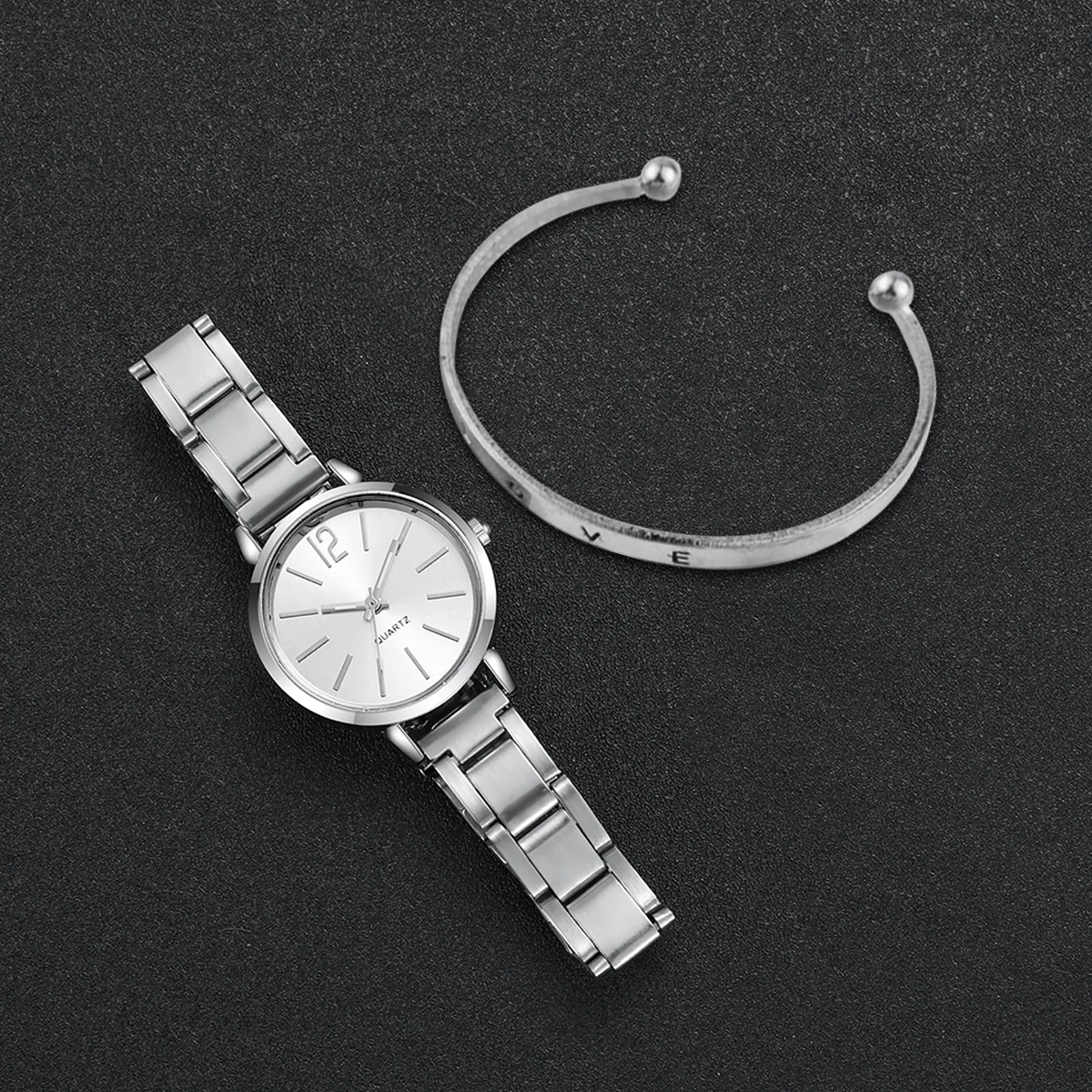 4pcs/set Women's Fashion Watch Set With Casual Style Small Dial Quartz Watch With Bracelet Set (Box Not Included) Gift For Girls 4