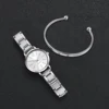 4pcs/set Women's Fashion Watch Set With Casual Style Small Dial Quartz Watch With Bracelet Set (Box Not Included) Gift For Girls 4