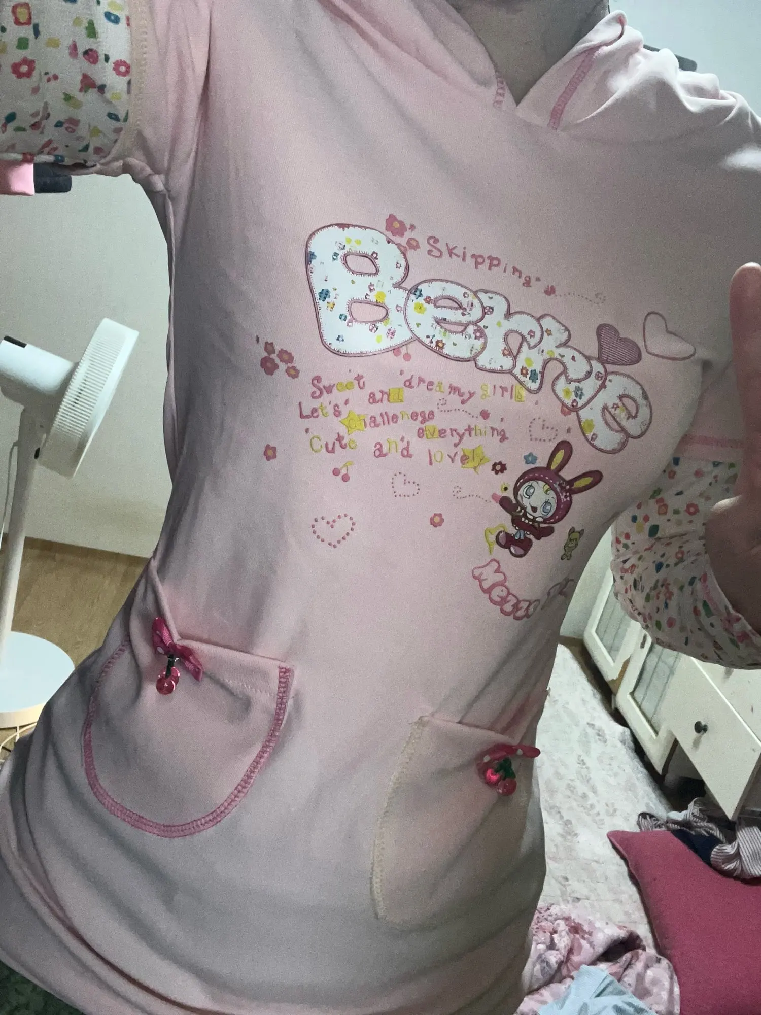 Pink Pastel Hooded Dress - Cutecore Aesthetic photo review
