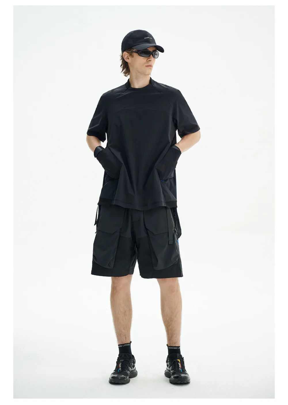 Reindee Lusion 24ss Quick drying ice feel material t-shirt side pockets elastic uv proterction fabric techwear gorpcore
