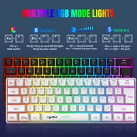 HXSJ 60% Wireless Gaming Keyboard and Mouse Combo,LED Backlit Rechargeable 2000mAh Battery,Mini Mechanical Feel Anti-ghosti - Image 6