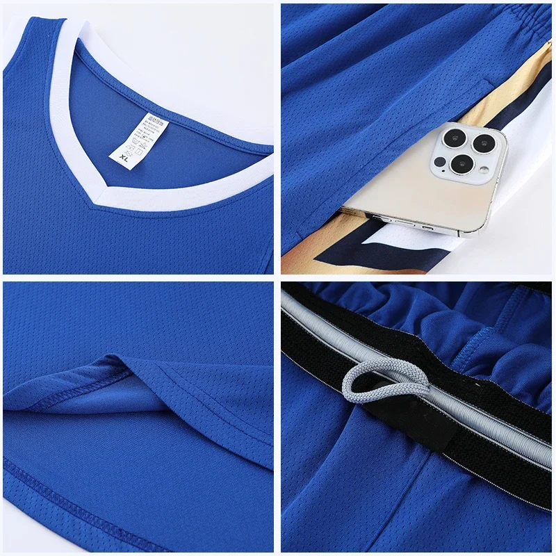 High Quantity Print Men Basketball Jersey Set Youth Sports Cothing College Breathable Women Basketball Uniform YW-S006