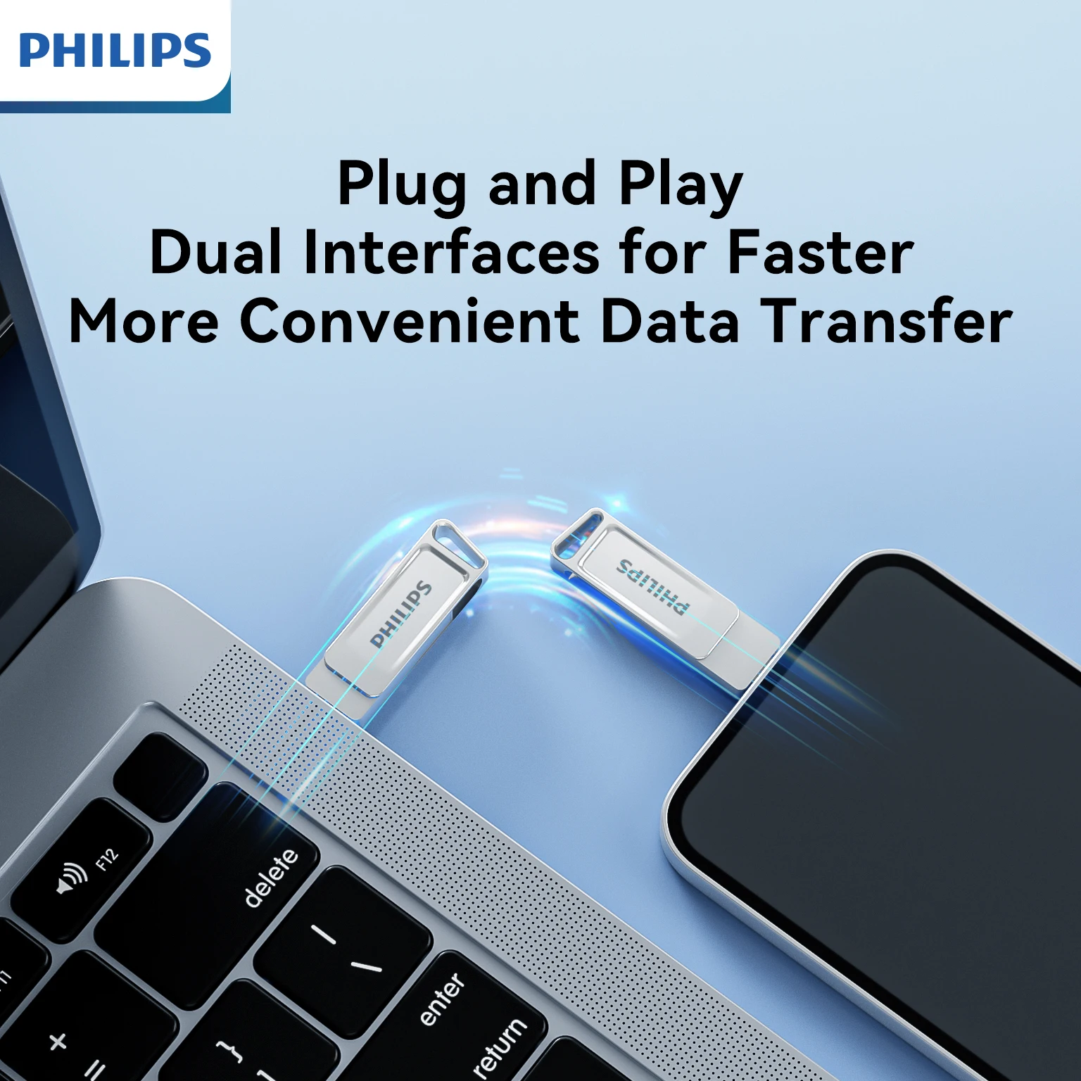 USB Flash Drive PHILIPS USB3.2 Type C 256GB 128GB 64GB 32GB Pendrive High-Speed Dual Memory Stick for Smartphones Laptops