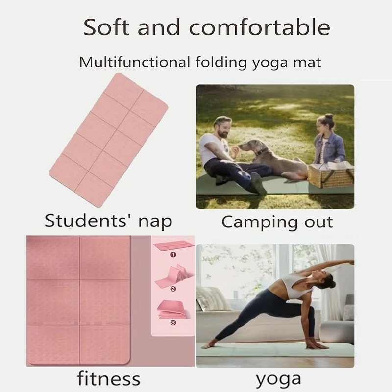 Foldable Yoga Mats Travel Non-slip Eco-friendly Lightweight Folding Exercise Mats Portable Home Gyms Out