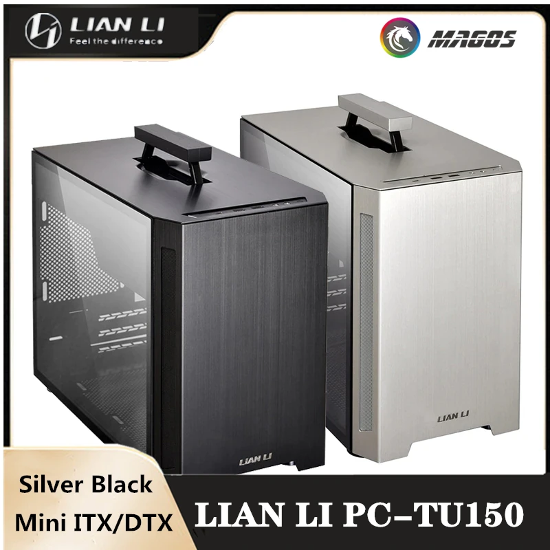 Lian Li Pc-Tu150 Computer Mini Itx/Dtx Case Pc,3 Slot Pci, Telaio Fai Da Te Trasparente Portatile + Laterale