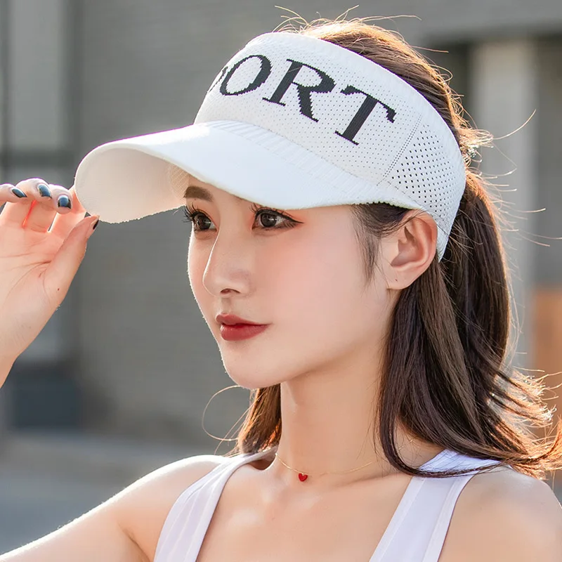 

Women's Sports Visors Cap Fishing Beach Hat UV Protection Cap Black Casual Womens Summer Caps Ponytail Wide Brim Hat Sports