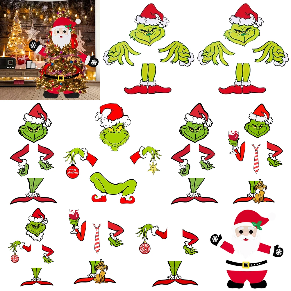 Christmas Tree Topper Grinchs Decor Cute Funny Christams Tree Ornament Festival Theme Christmas Tree Party Supplies