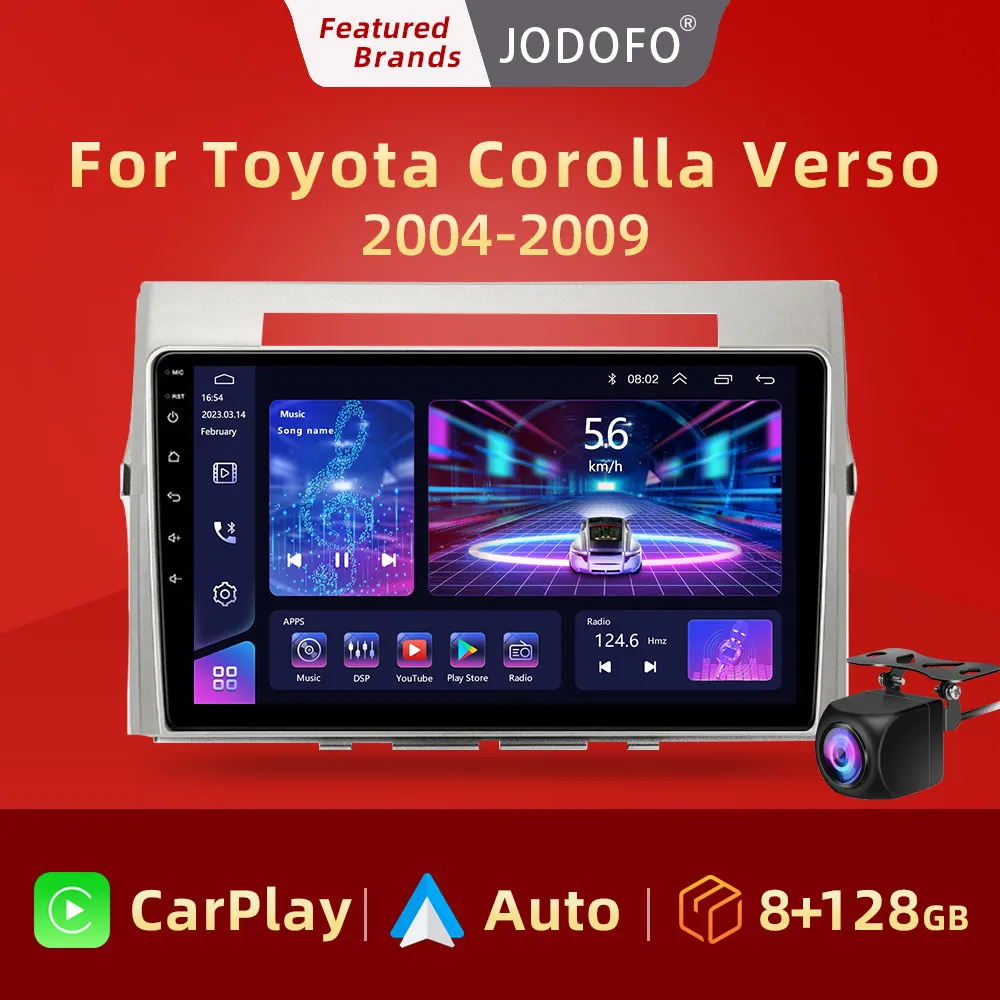 Jodofo For Toyota Corolla Verso 2004 2009 Car Radio Multimedia Video