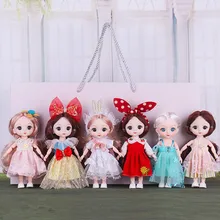 

6/piece 16CM BJD Doll Set 13 Movable Joints 3D Eyes Fashion Cute Dress Up Dolls Set Girl Boy DIY Toy Best of Gift for Children