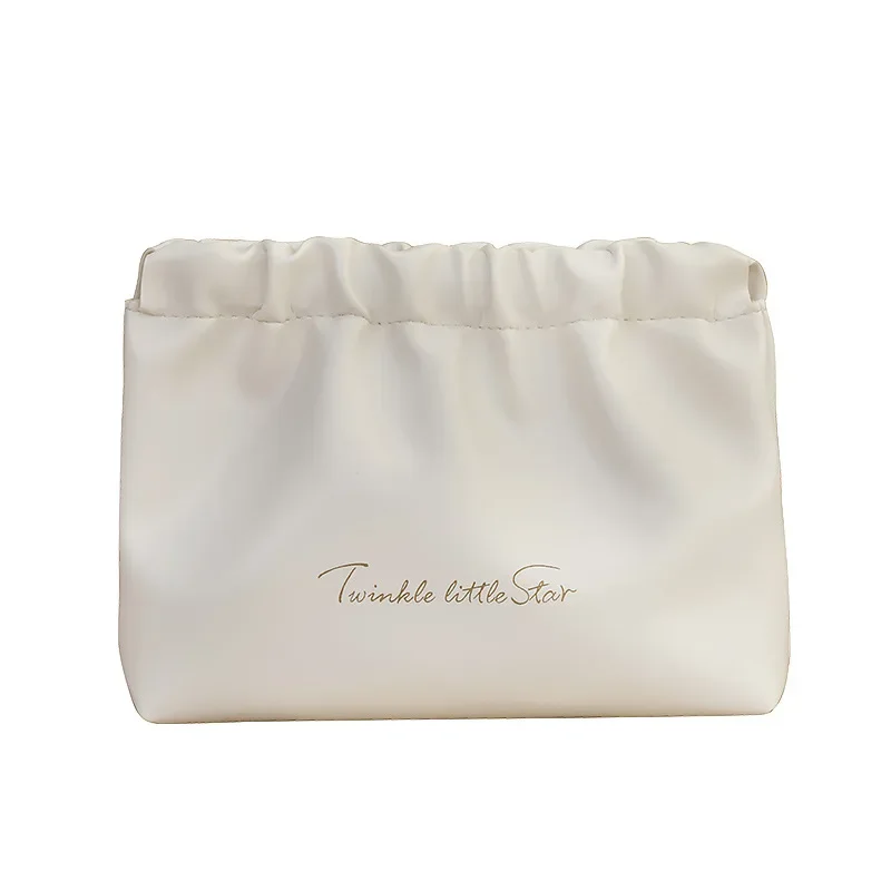 Makeup Bag Crease Pu Cosmetic Bag Storage Hangbag Travel Supplies Coin Purse Automatic Closed Self-closing Makeup Pouch Storage 6