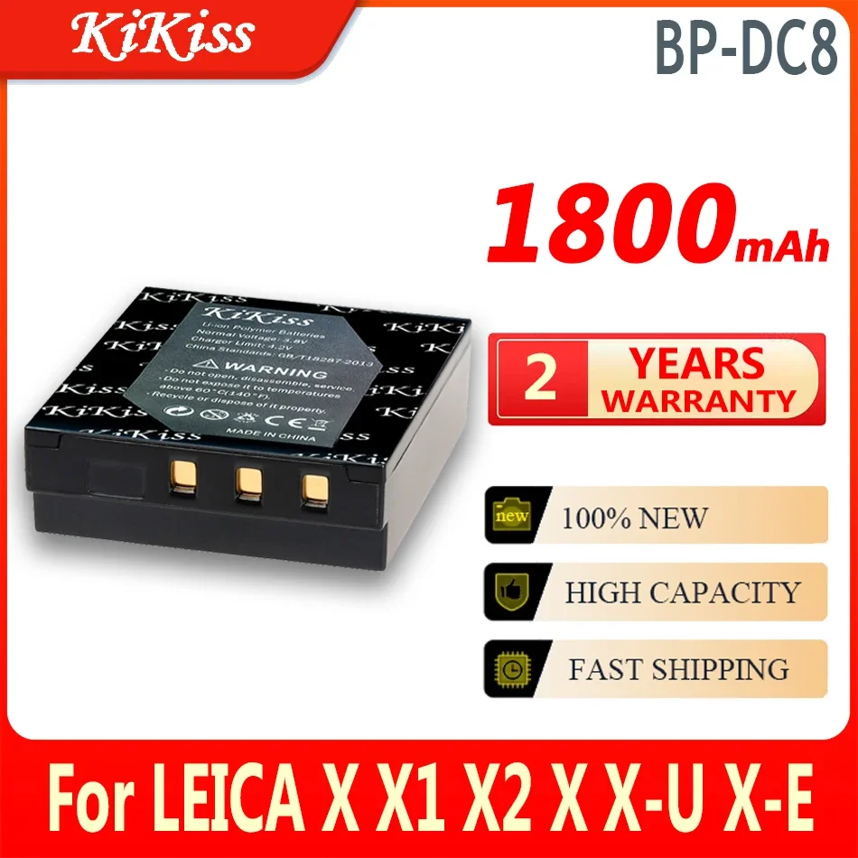 Kikiss Batteria Bp-Dc8 Bpdc8 1800Mah Per Leica X Vario X1 X2 Typ113 X-U Typ113 X-E Typ102 Typ107 Fotocamera Bateria Ad Alta Capacità