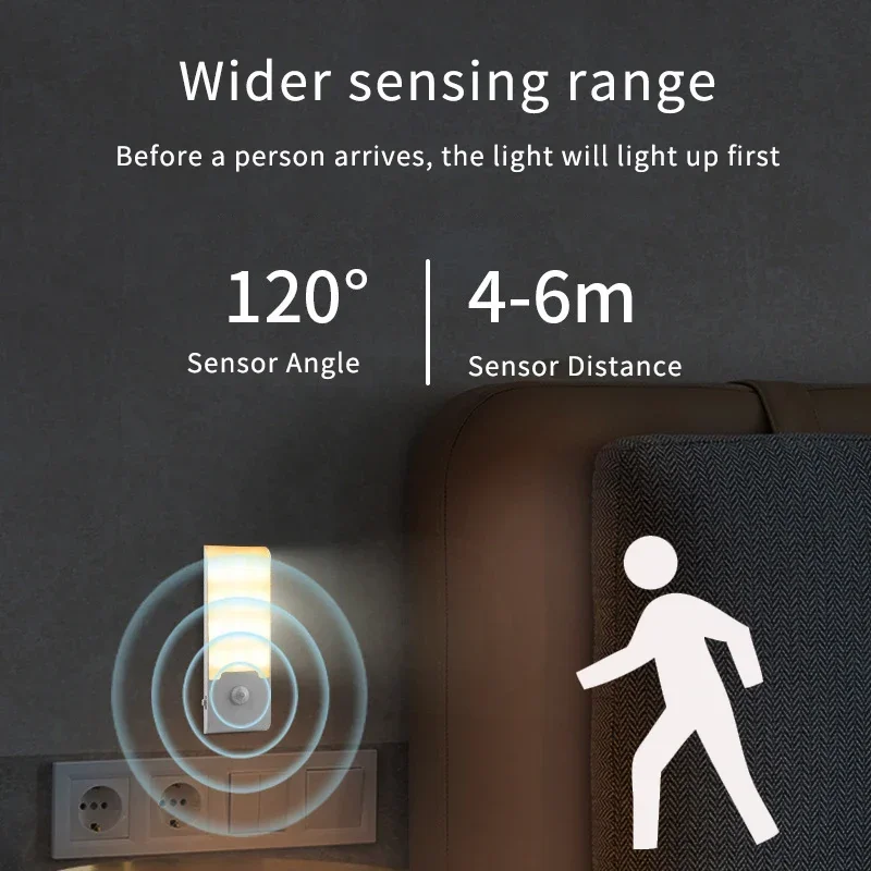 Kitchen Cabinet Light Motion Sensor Rechargeable LED Lamp Magnetic Night Lights Closet Wardrobe Trunk Hallway Bedroom Decoration For Motion Sensor Light Led Night Light Led Motion Sensor Light Led Cabinet Light Under Cabinet Light Cabinet Lights Led Cabinet Lights Motion Sensor Lights Rechargeable Light Bulbs