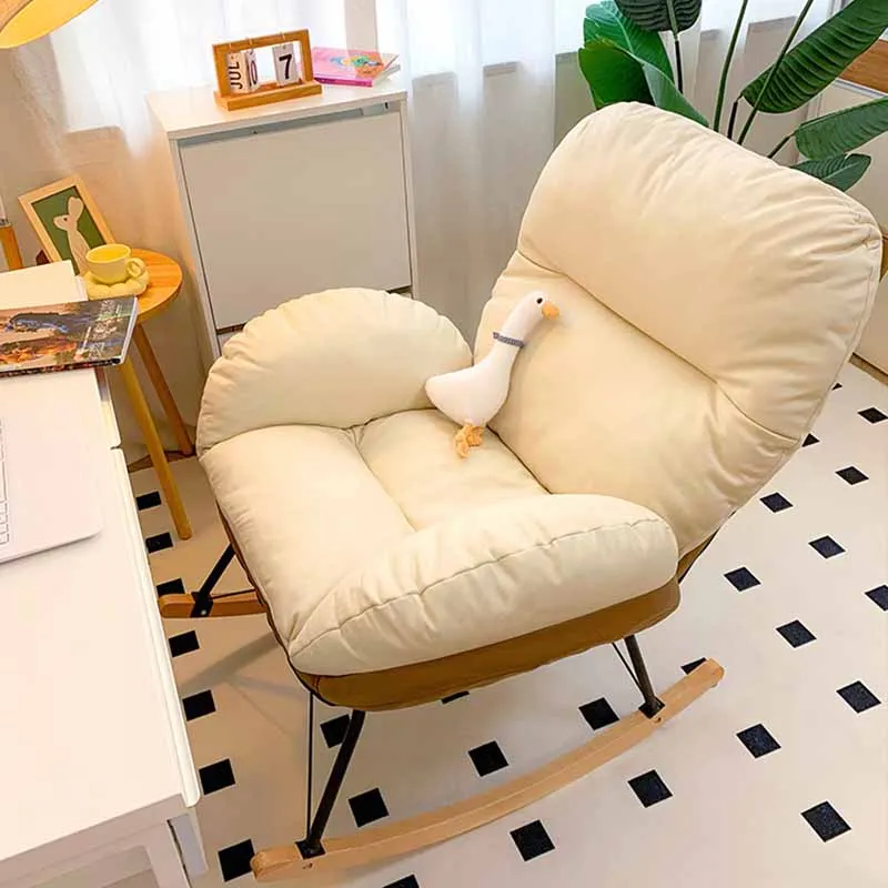 

Nordic Style Office Chair Armrest Elastic Footrest Comfy Rocking Chair Reading Reclinable Aesthetic Fauteuil Salon Home Decor