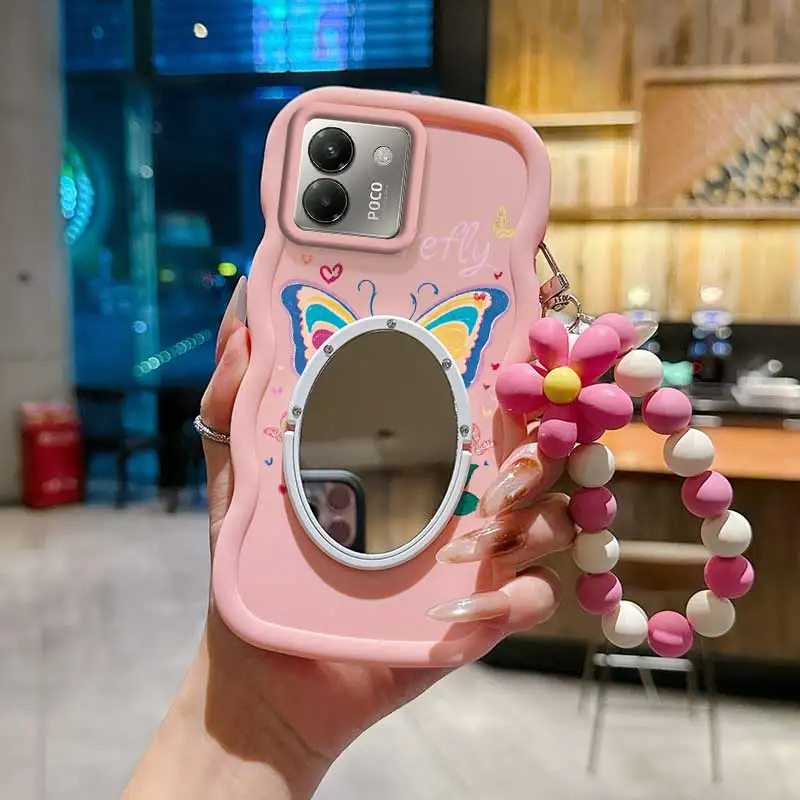 Cartoon Butterfly Phone Case Bundle with Lanyard and Stand – 3-Piece Set