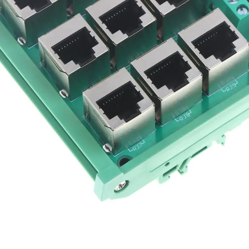 Für RJ45 8p8c Ethernet-Port-Klemmenblock-Adapter mit 9 Schraubklemmen und DIN-Schienenmontage-Design für Netzwerkverbindungen. – Detail 19