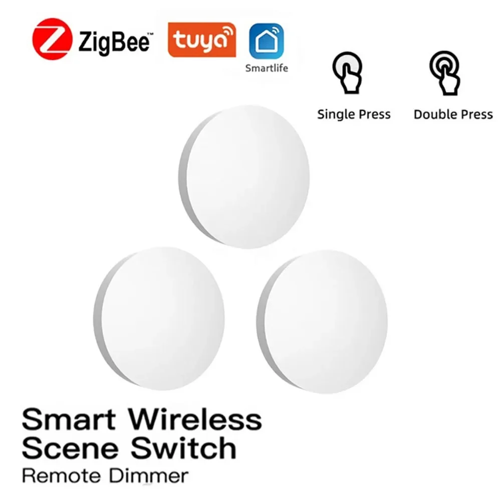 

Tuya Zigbee Smart Button Remote Control Smart Scene Switch Wireless Remote Control Smart Home with Alexa Google Home Devices