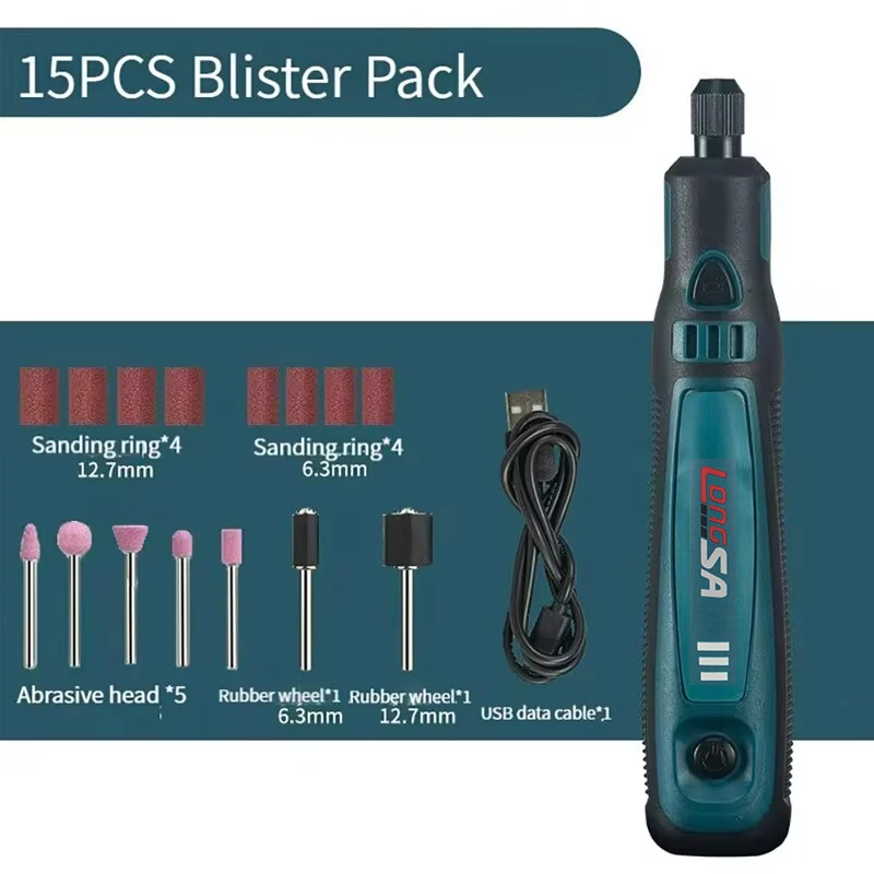 Small Electric Grinder Multifunctional Hand Held Polishing Charging Grinding Pen Miniature Household Carving Tool Combination 4