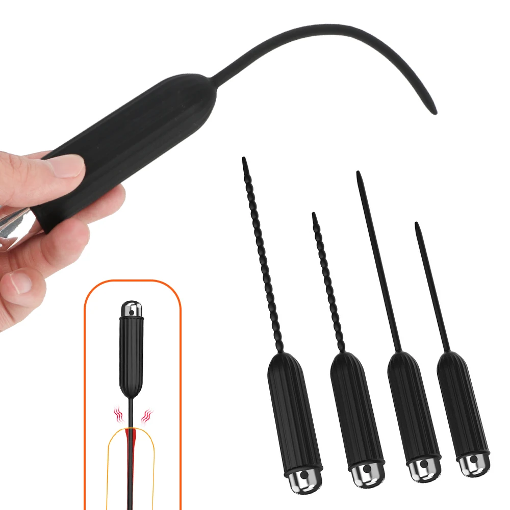 

Sex Toys for Man Penis Plug 10 Frequency Catheter Soft Urethral Sound Dilator Insertion Urethral Plug with Bullet Vibrator