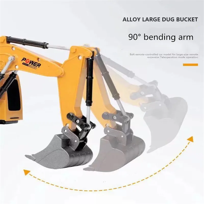6 kanał 1:24 koparka RC zabawka RC Engineering Car stop i plastikowa koparka RTR dla dzieci prezent na Boże Narodzenie 3 6 kanał 1:24 koparka RC zabawka RC Engineering Car stop i plastikowa koparka RTR dla dzieci prezent na Boże Narodzenie - Image 3