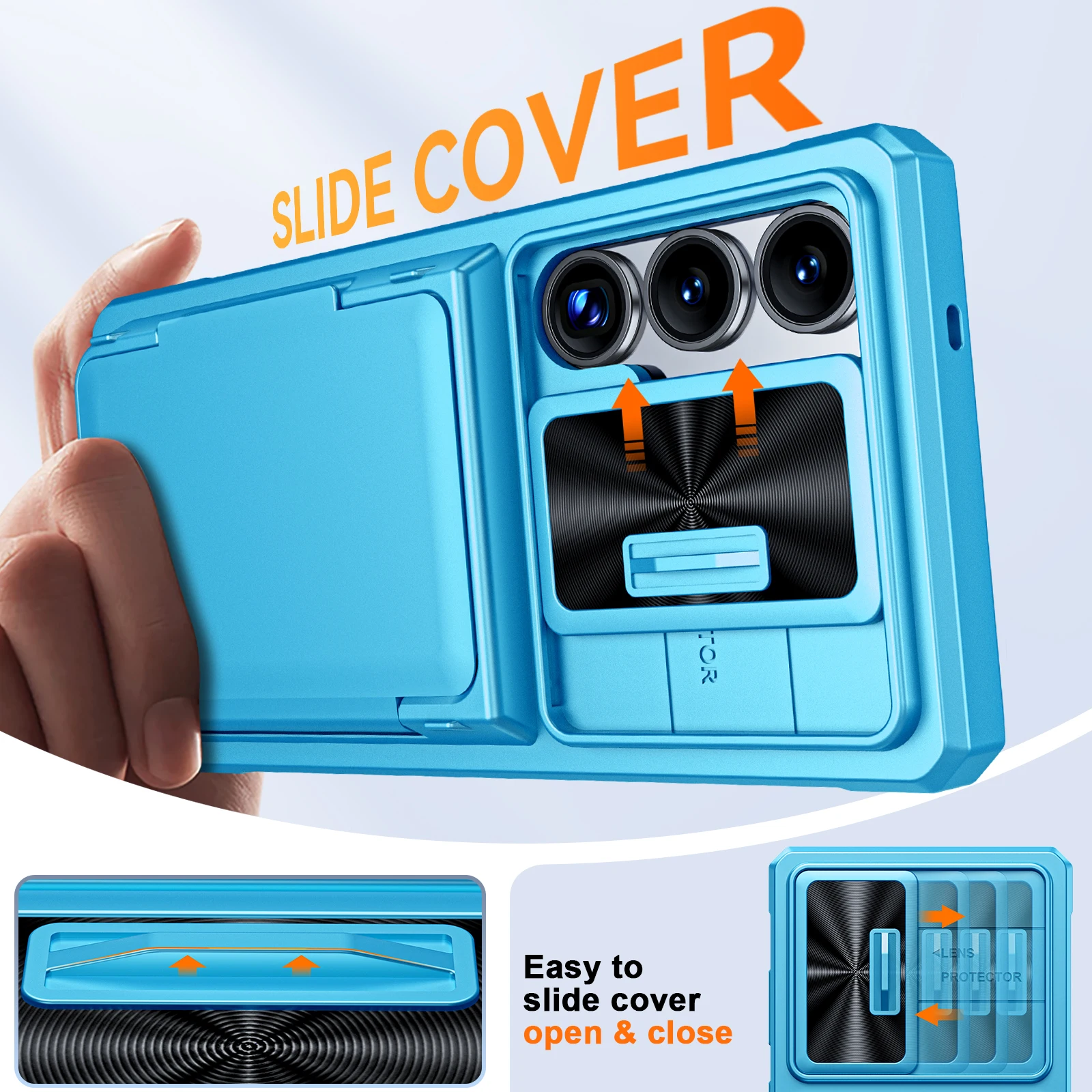 Premium Wallet Case with Card Holder & Kickstand - Full Body Protection with Camera Cover