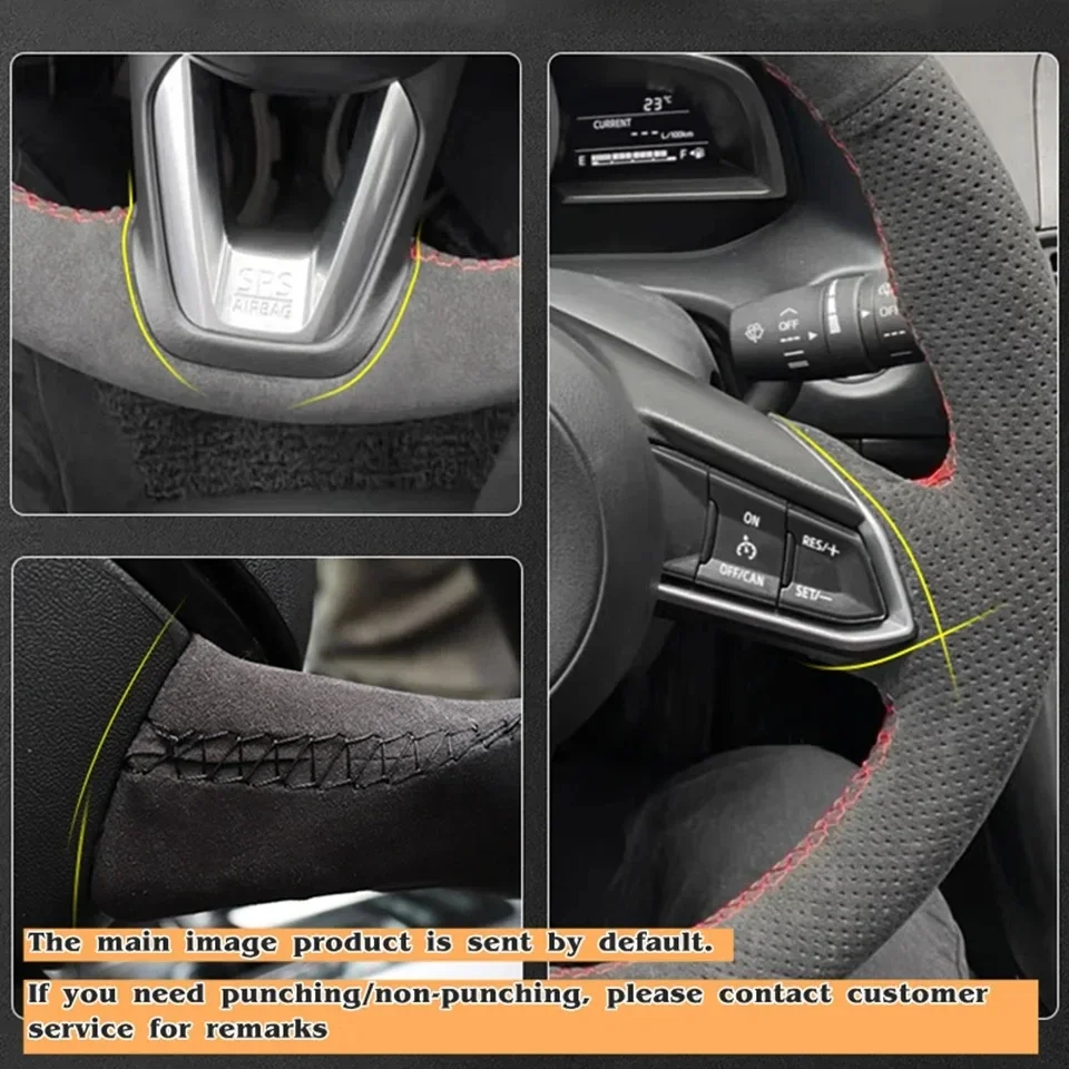 Anpassung Auto Lenkrad Abdeckung Für BMW M Sport M3 E87 E81 E82 E88 X1 E84 E90 E91 E92 E93 Hand Nähen Wildleder Auto Innen – Detail 3