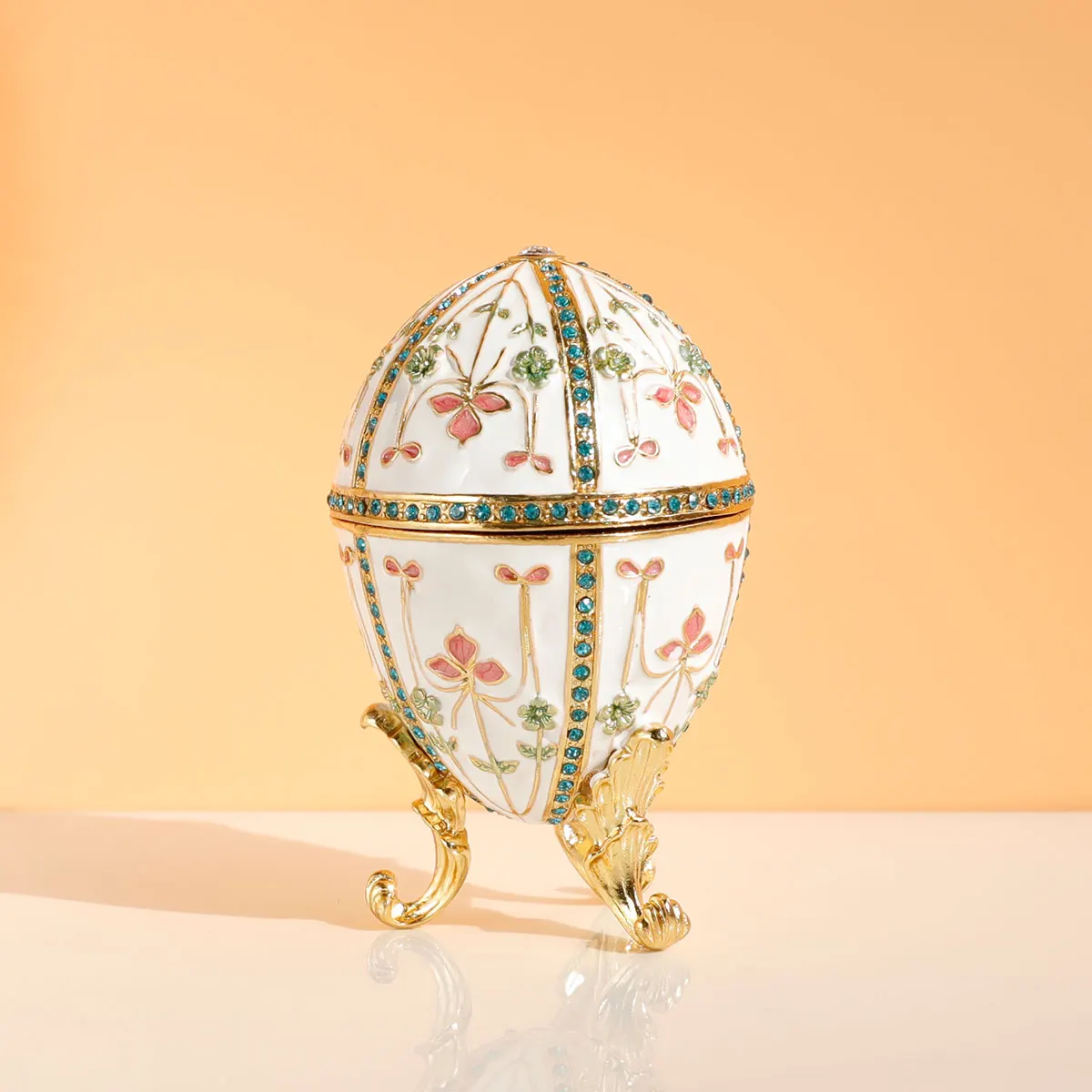 Caixa Esmaltada Trinket, presente exclusivo para decoração de casa, estilo Fabergé Egg, caixa de jóias, 1pc