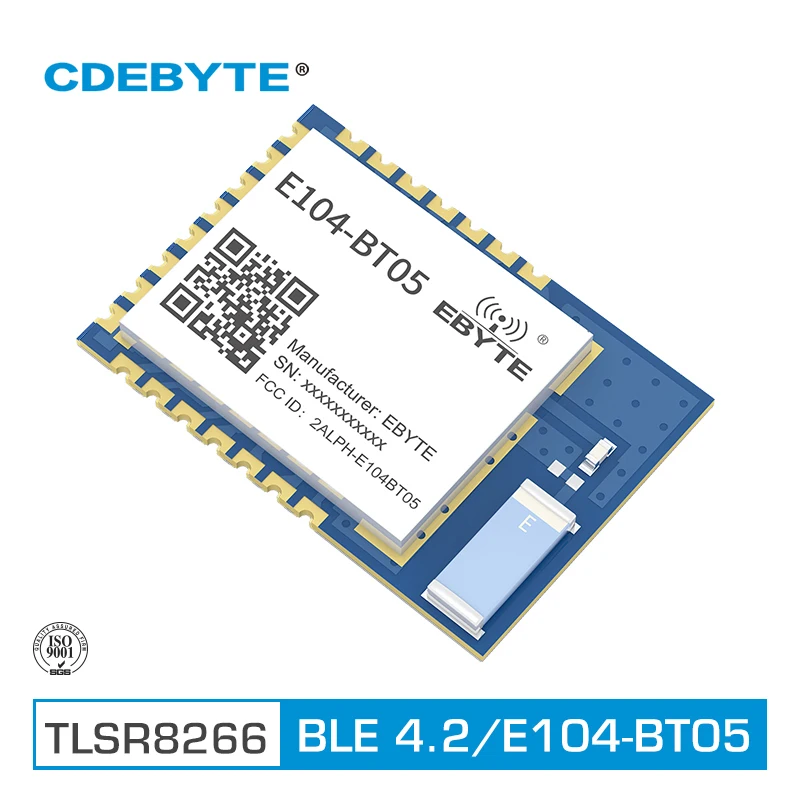 CDEBYTE tls8266 블루투스 BLE4.2 UART SMD 트랜시버 E104-BT05 70m 슬레이브 투명 전송 저전력 무선 모듈
