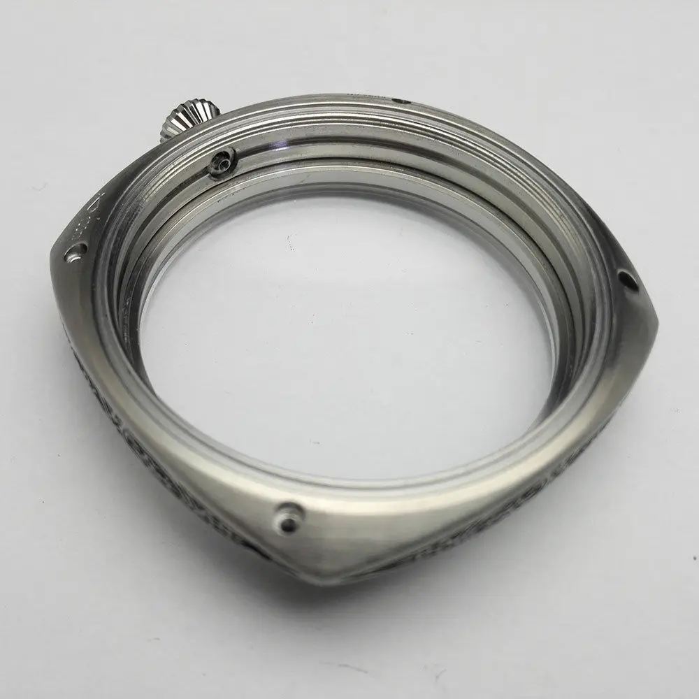 Watch Case Mineral glass 47mm Carved Stainless Steel Case For ETA 6497 6498 Seagull ST36 Watch Movement Replace Accessories watch screen protector case watch accessories watch case watch protective case watch cover watch protective cover apple watch case tpu protective case bumper protective case